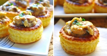 Vol-au-vent aux champignons de Paris et viande hachée