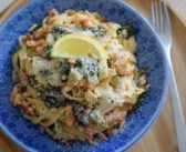 Tagliatelles au saumon fumé, aux épinards et au citron