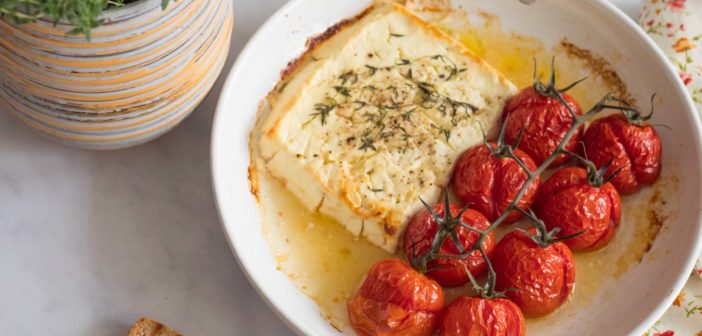Feta et tomates rôtis au thym