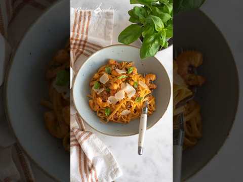 Linguine aux crevettes et aux tomates s&eacute;ch&eacute;es