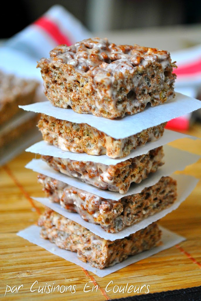 Dans une grande casserole faites fondre le beurre et les chamallows en remuant…
