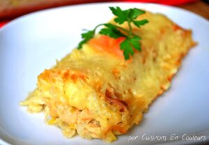 Cannelloni aux poireaux et saumon fumé