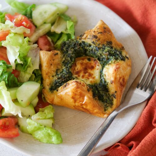 Paniers feuilletés aux épinards et fromage de chèvre