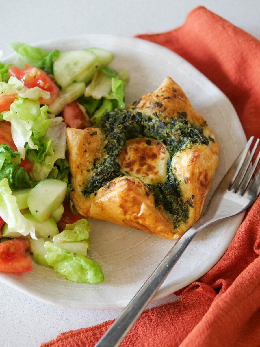 Paniers feuilletés aux épinards et fromage de chèvre