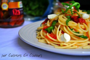 DSC_0347-300x200 - Spaghetti à la roquette et aux tomates séchées