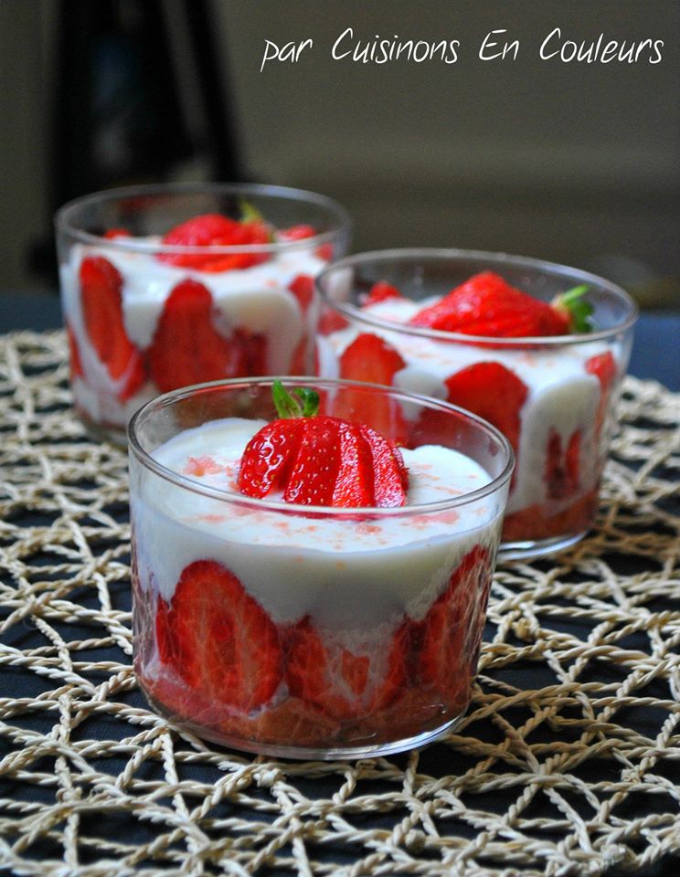 verrine-fraise - Verrines aux fraises et litchis parfumées à la rose