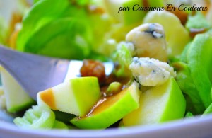 DSC_0346-300x195 - Salade aux Roquefort, pomme Granny Smith et raisins secs