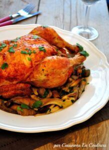Poulet rôti aux champignons