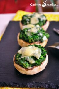 Champignons de Paris farcis aux épinards