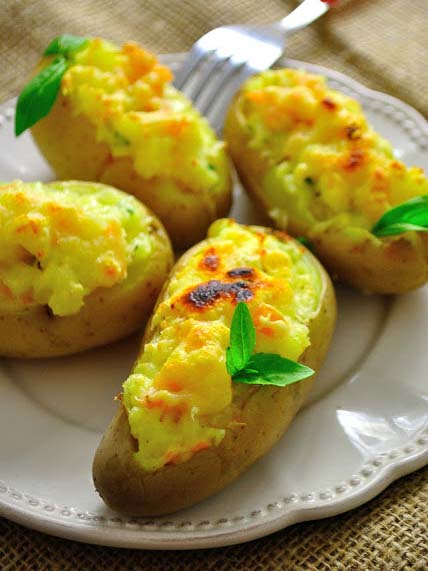 Pommes de terre farcies au saumon fumé