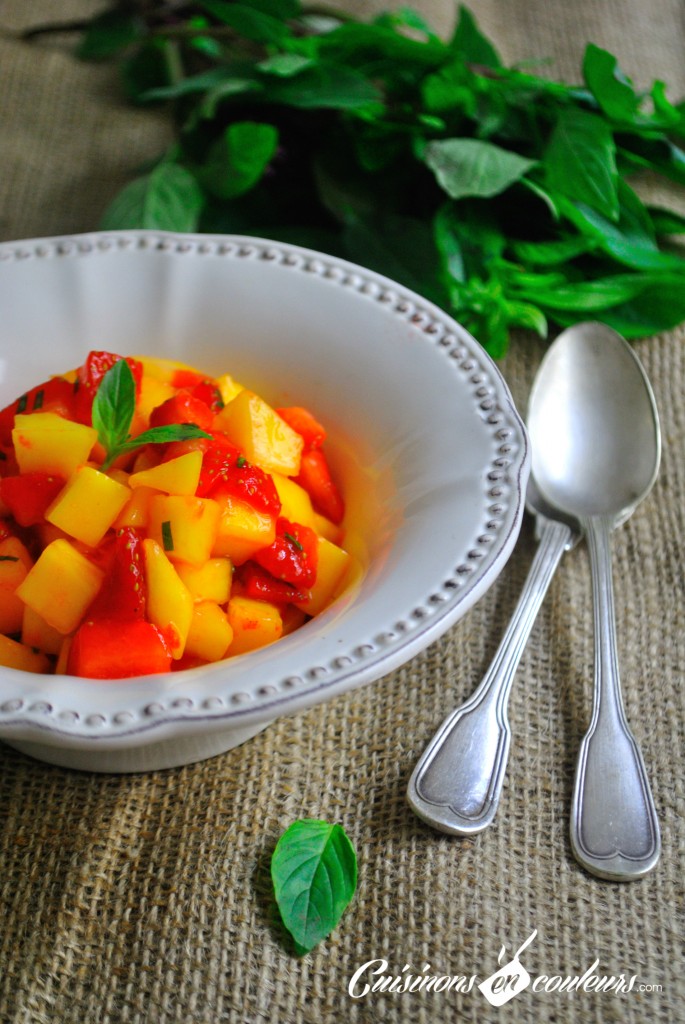 salade de fraises et de mangues