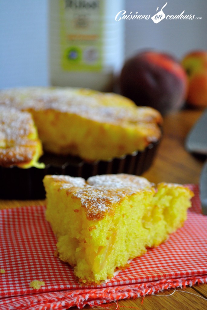 gateau-lait-ribot-1-685x1024 - Gâteau aux pêches et au lait ribot