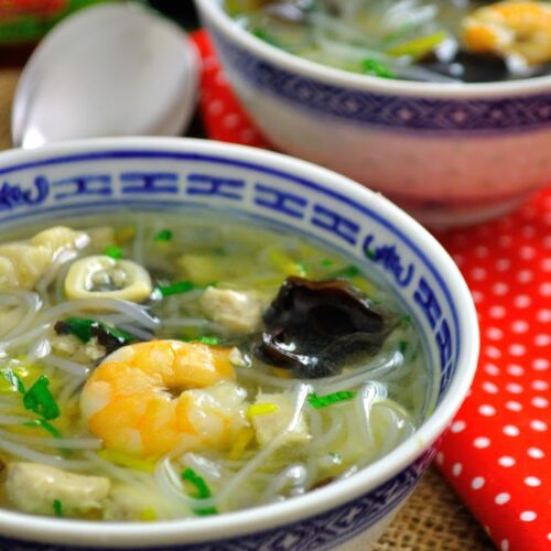 Soupe Chinoise : Poissons, Crevettes, Vermicelles et plein de bonnes choses…