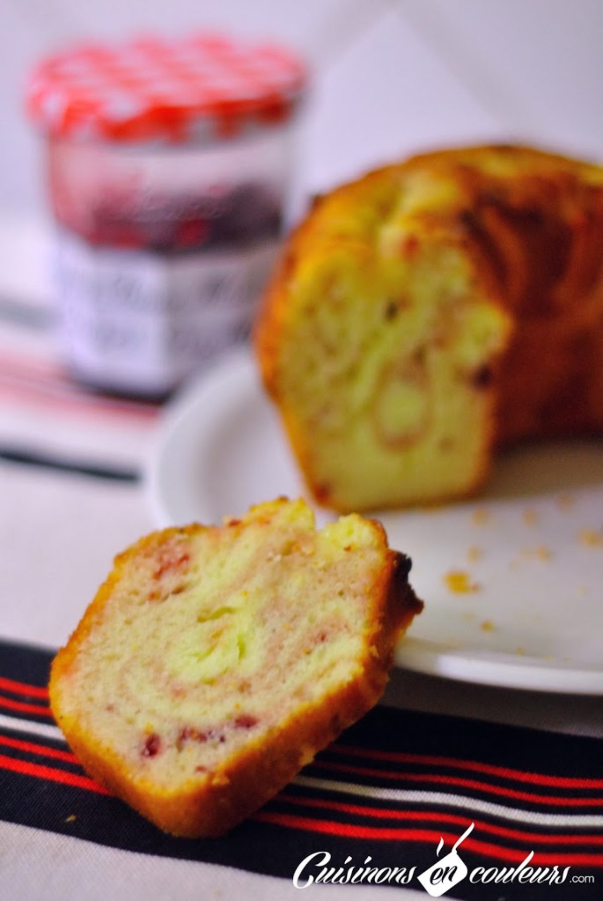 Gateau Zebra Au Citron Et A La Confiture De Cerises Griottes Cuisinons En Couleurs