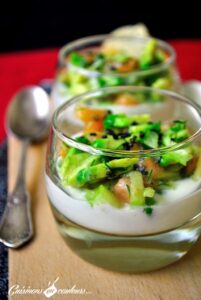 Verrine de saumon fumé, pomme granny et avocat