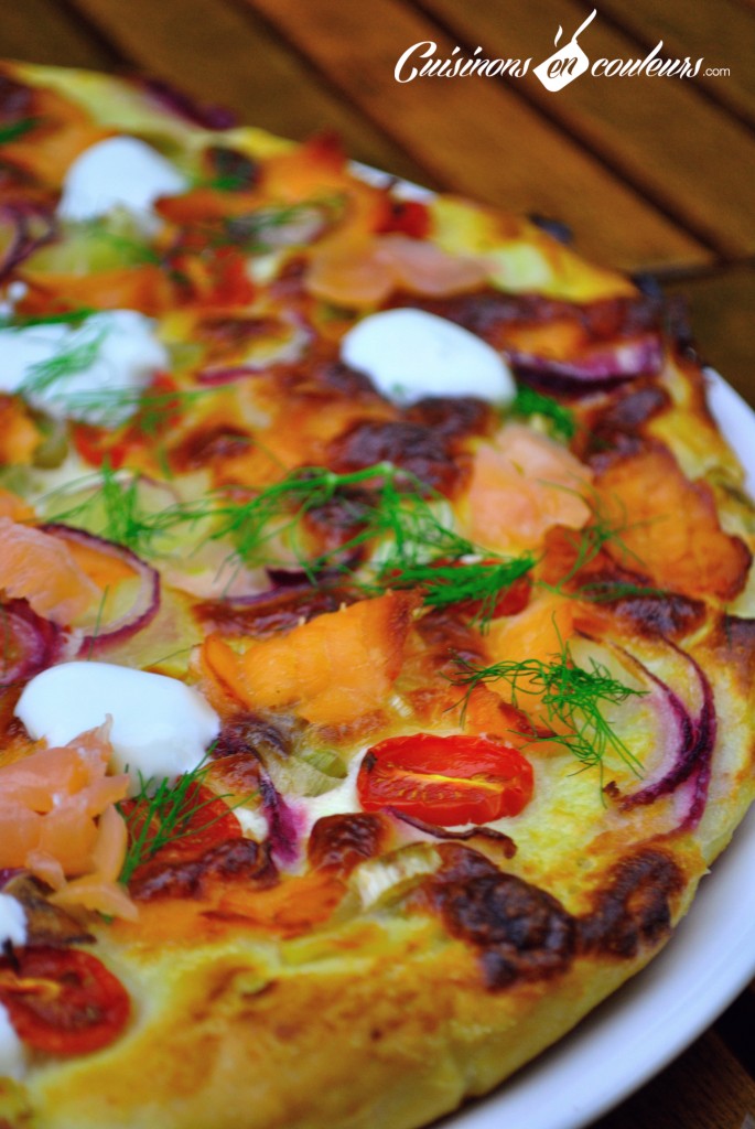 pizza au saumon