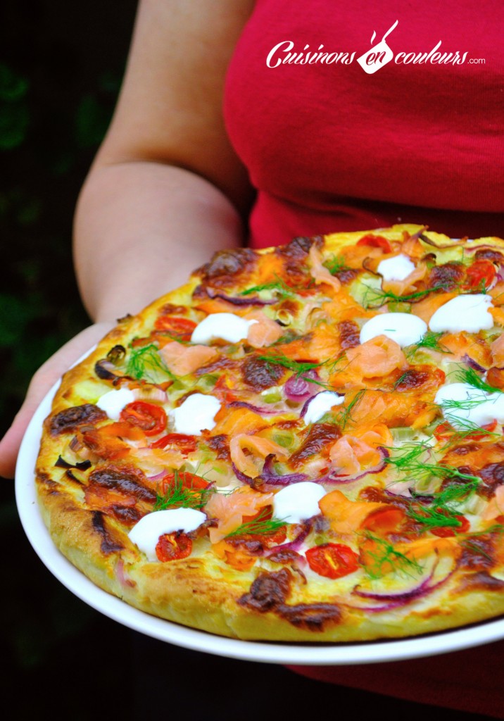 pizza saumon