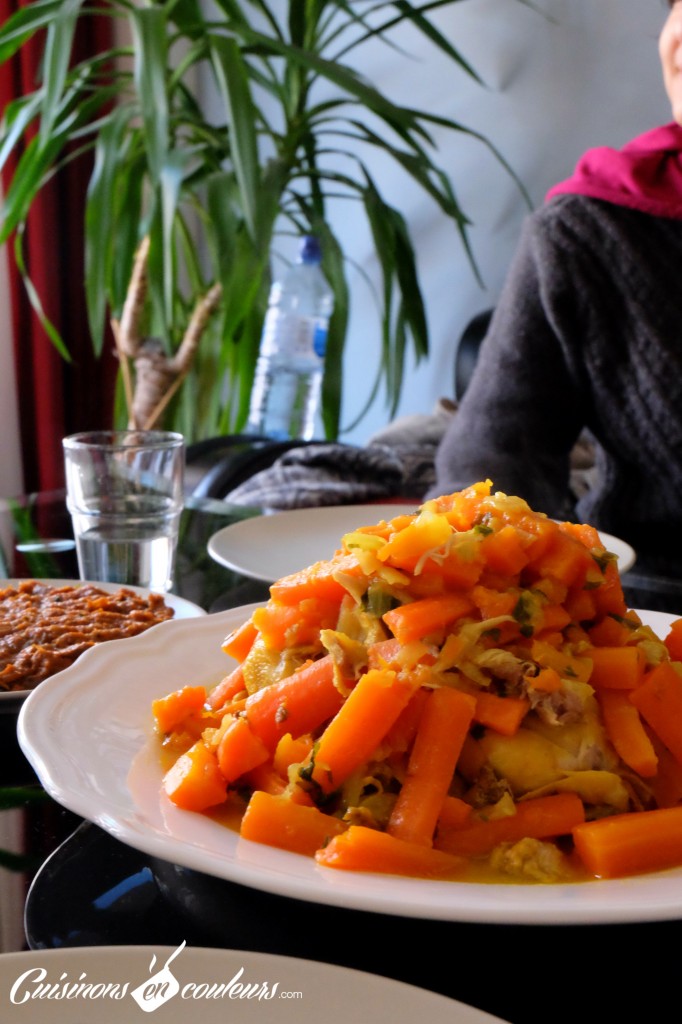 tajine-citron-confit-carottes-maroc-682x1024 - Tajine de poulet aux carottes et citron confit : Version express