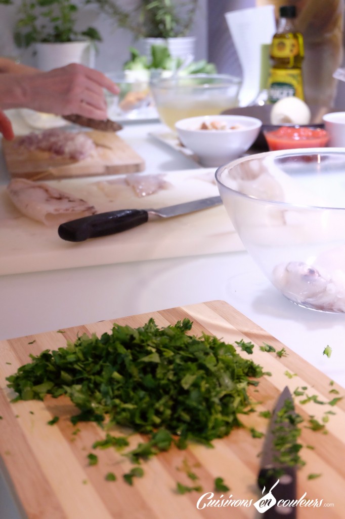 Préparation des calamars