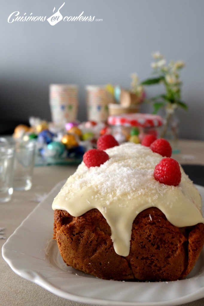 Cake-Coco-et-framboises-682x1024 - Cake à la noix de coco et aux framboises