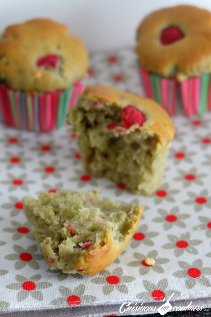 Muffins the matcha et framboises