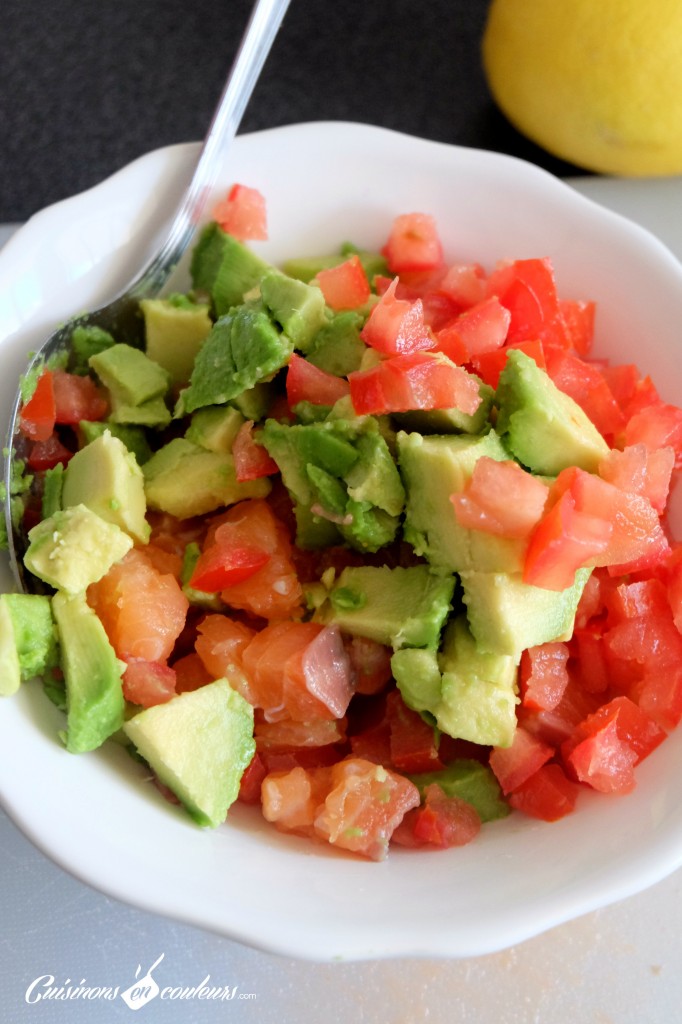 Tartare de saumon avocat et tomates