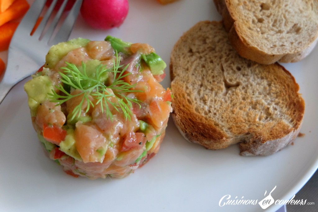 Tartare de saumon tomates et avocat