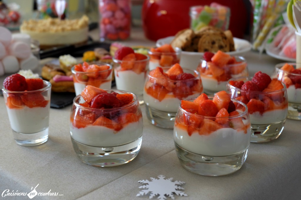 Verrines fraises framboises