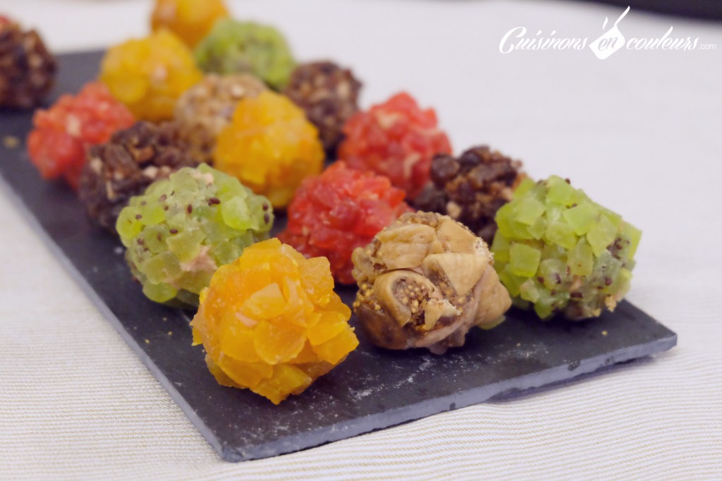 Billes de foie gras aux fruits secs