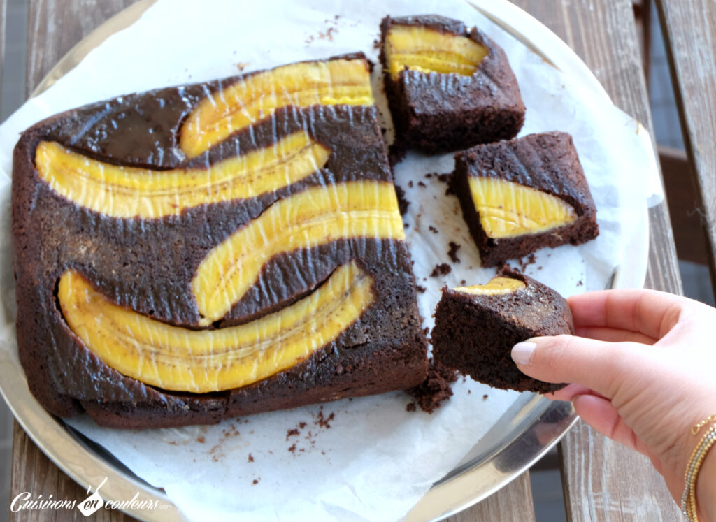 gateau-chocolat-banane-1024x747 - Banana Upside-Down cake