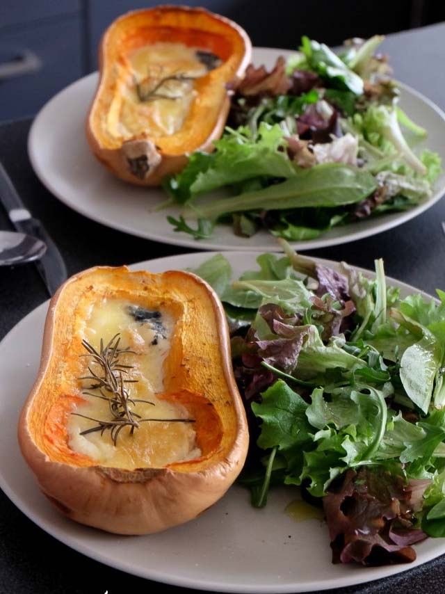 Butternut farcie au fromage de chèvre