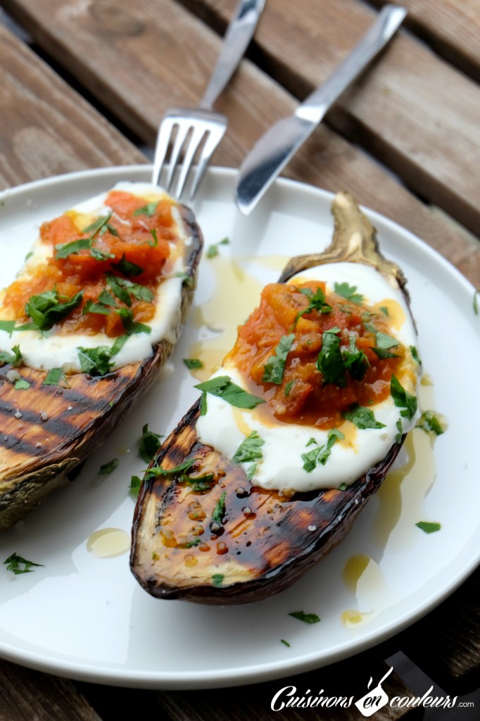 Aubergines grilles et sauce tomate
