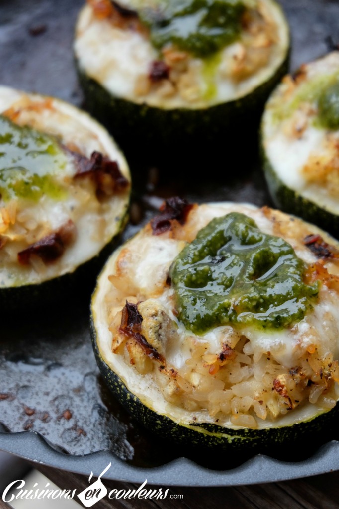 Courgettes farcies aux tomates sechees