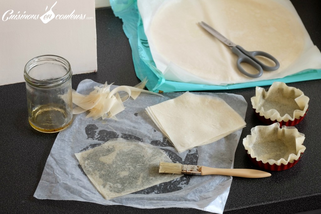 Preparation des tartelettes feuille de bricks