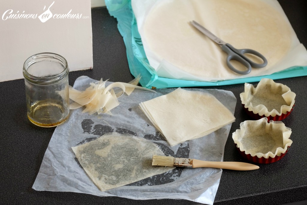 Preparation-des-tartelettes-feuille-de-bricks-1-1024x682 - Tartelettes aux courgettes, tomates cerises et feta