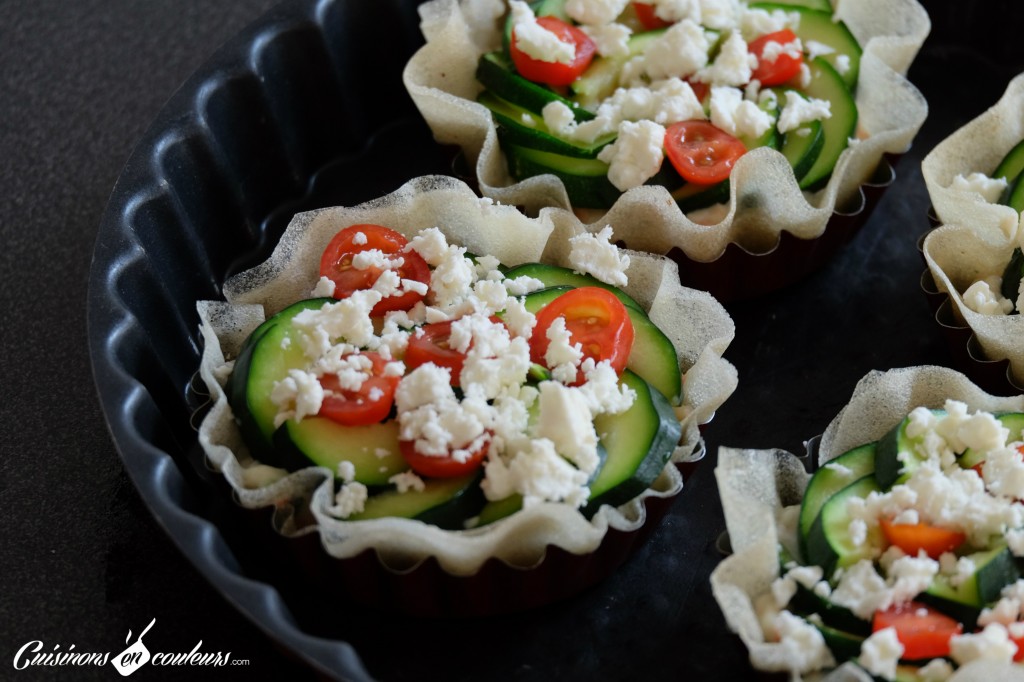 Tartelette courgette feta avant cuisson