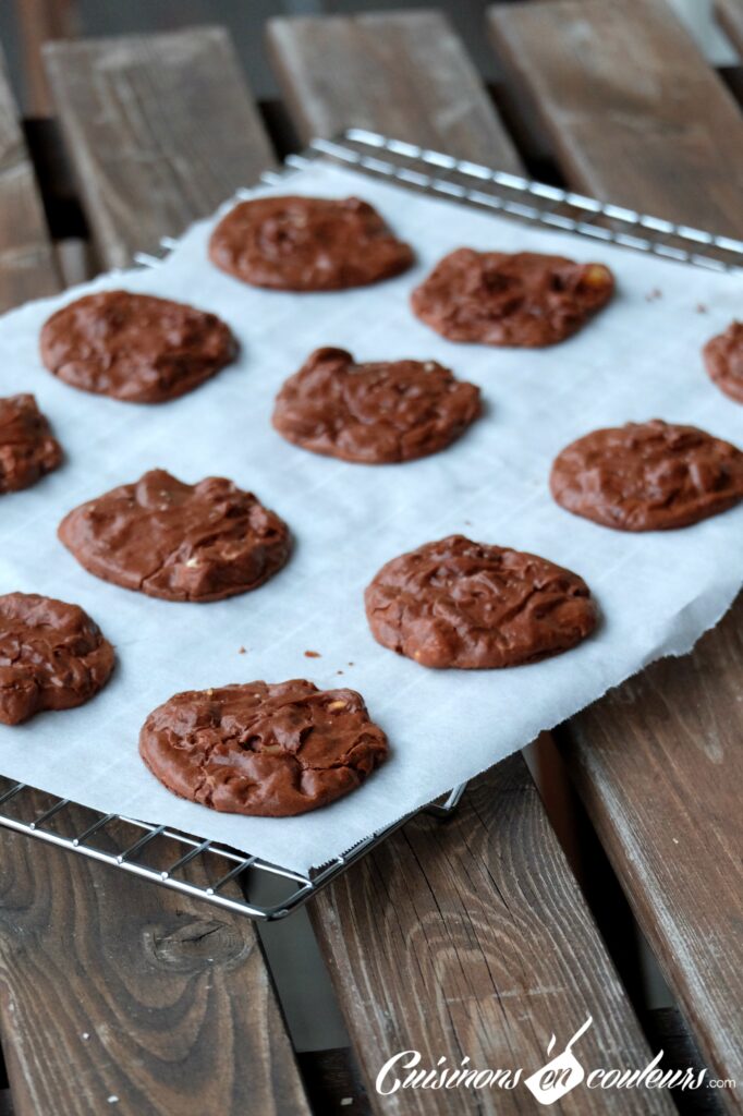 Cookies-au-chocolat-apres-cuisson-682x1024 - Brownie cookies aux pépites de chocolat et aux noisettes