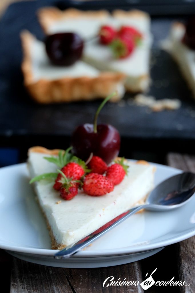 Part de tarte panna cotta