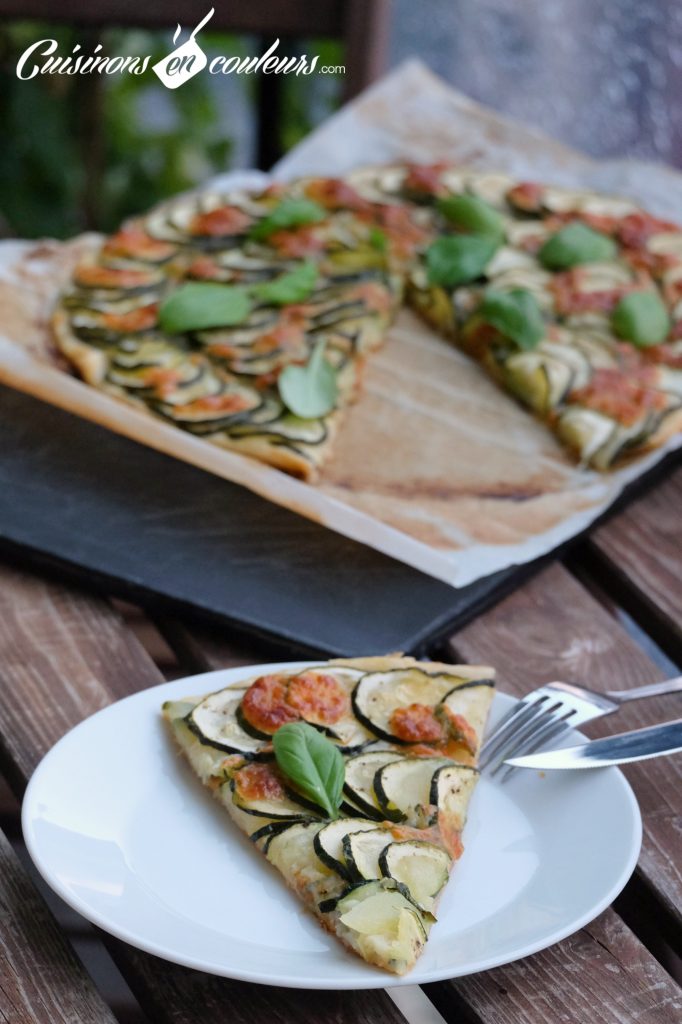 Tarte-green-courgettes-682x1024 - Tarte fine de courgettes au basilic et la mozzarella