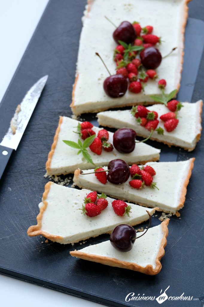 Tarte panna cotta aux fraises des bois