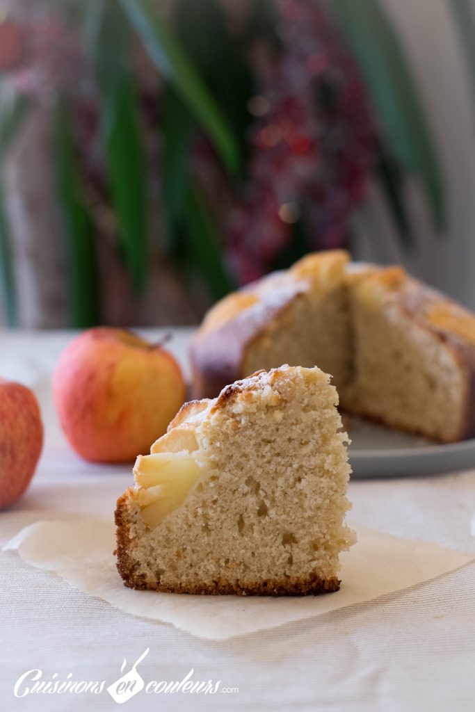 Delicieux-gateau-pommes-683x1024 - Gateau aux pommes et à la vanille