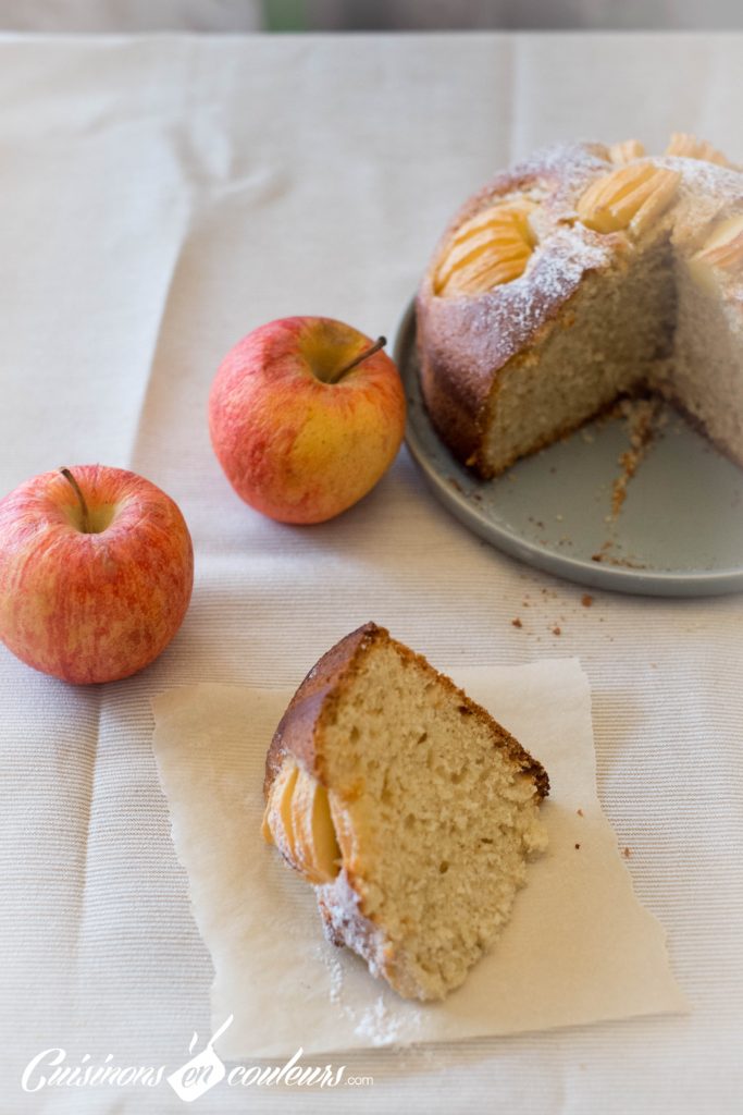 gateau-facile-pommes-683x1024 - Gateau aux pommes et à la vanille