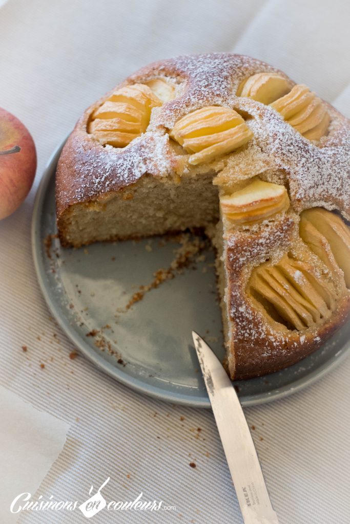 gateau-pommes-facile-683x1024 - Gateau aux pommes et à la vanille