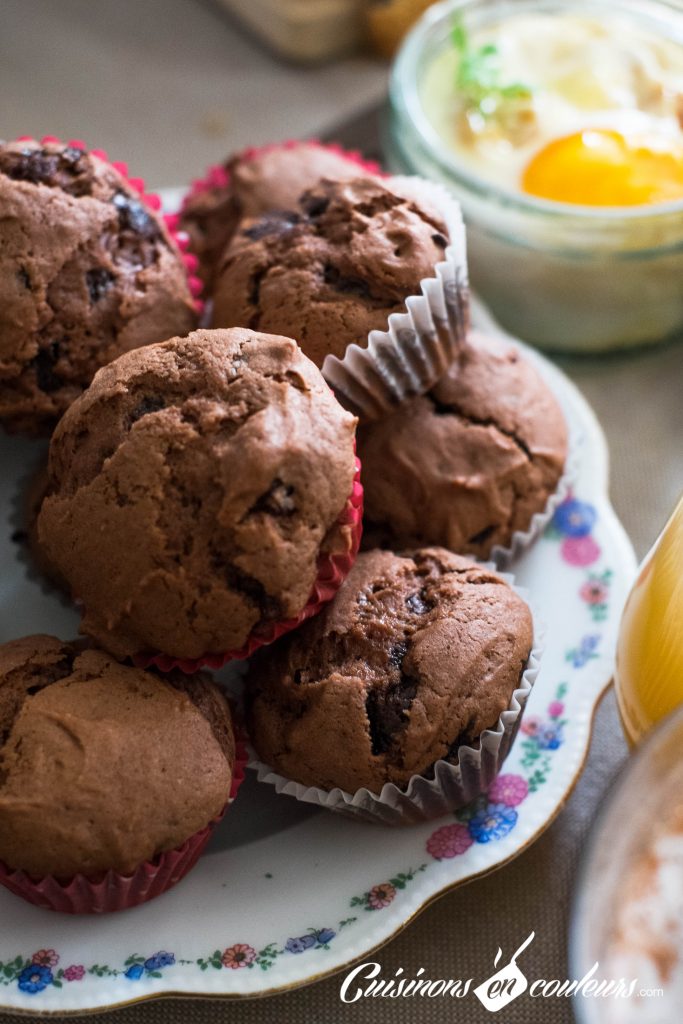 Muffins-au-chocolat-683x1024 - Muffins très chocolatés