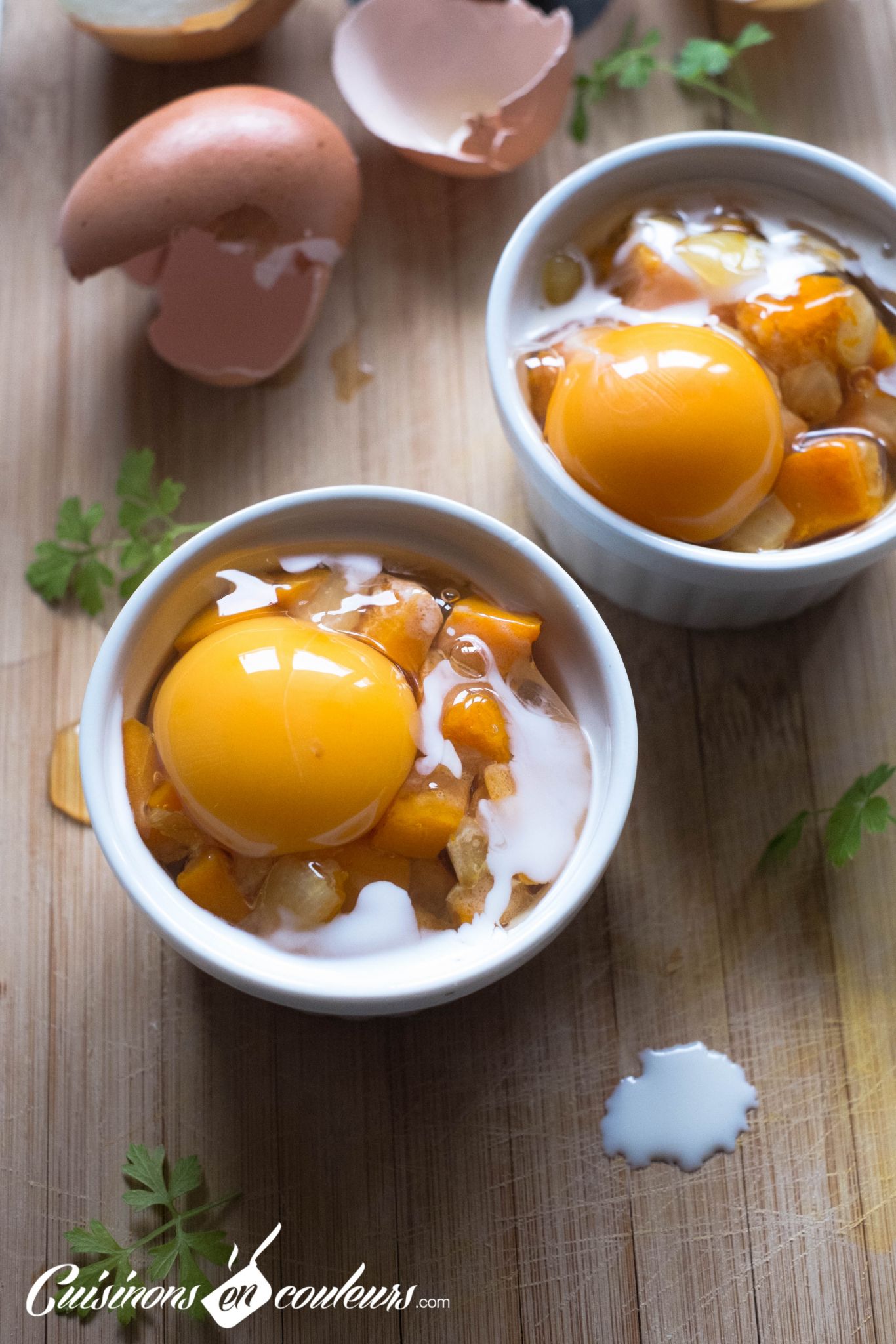 Oeuf cocotte à la courge butternut Cuisinons En Couleurs