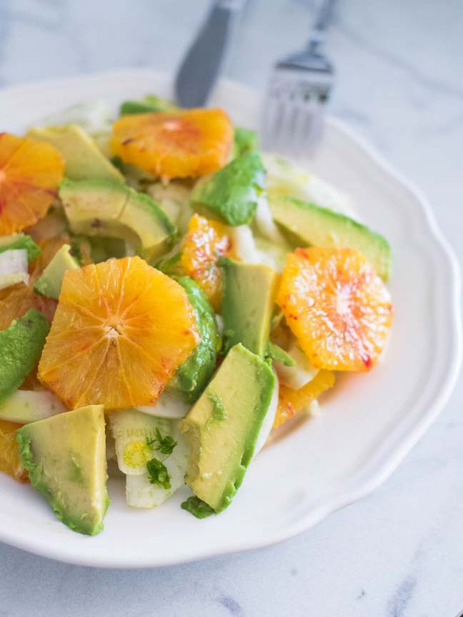 Salade de fenouil cru, avocat et orange