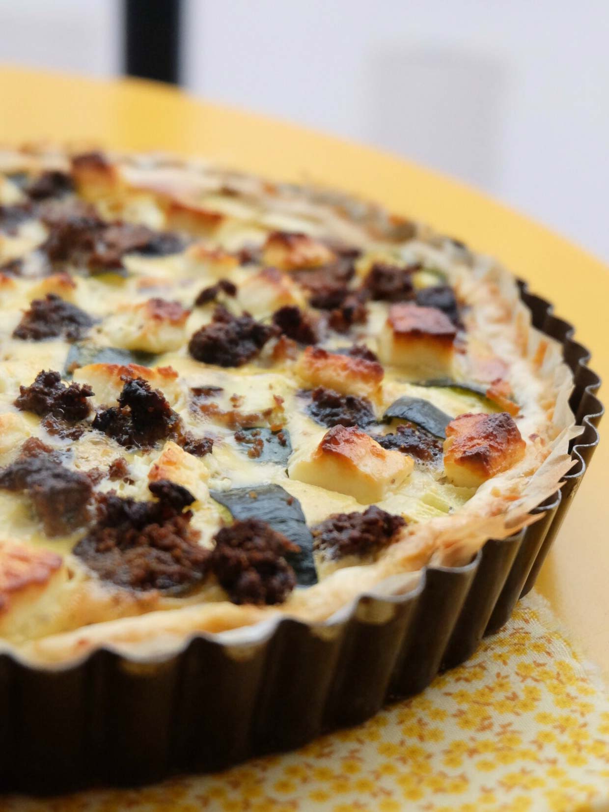 Quiche aux crevettes et aux courgettes
