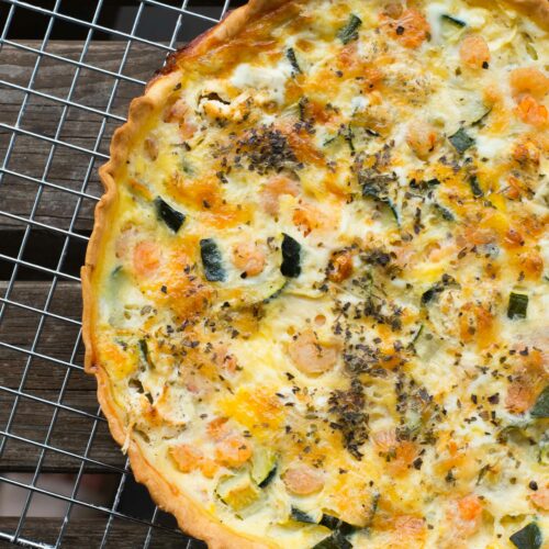 Quiche aux crevettes et aux courgettes