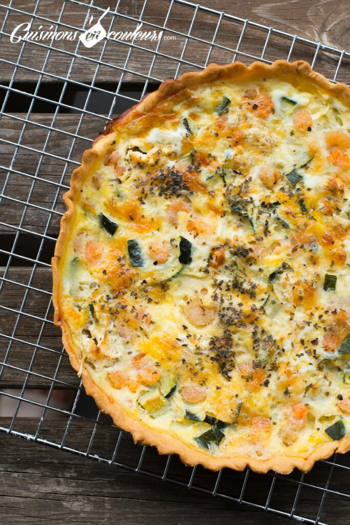 Quiche-crevettes-et-courgettes-683x1024 - 15 recettes avec des courgettes