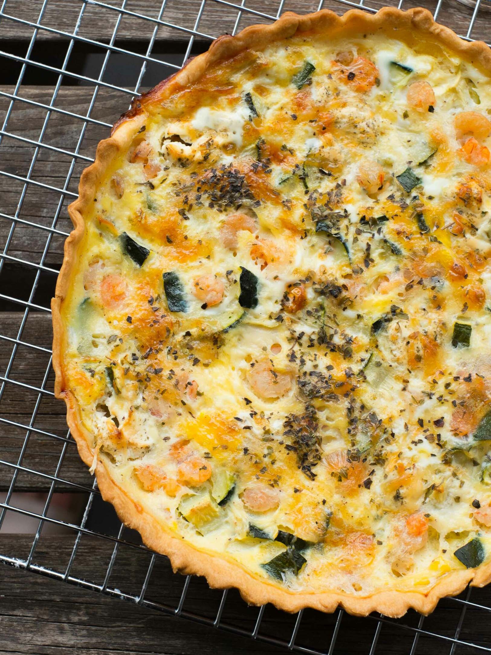 Quiche aux crevettes et aux courgettes